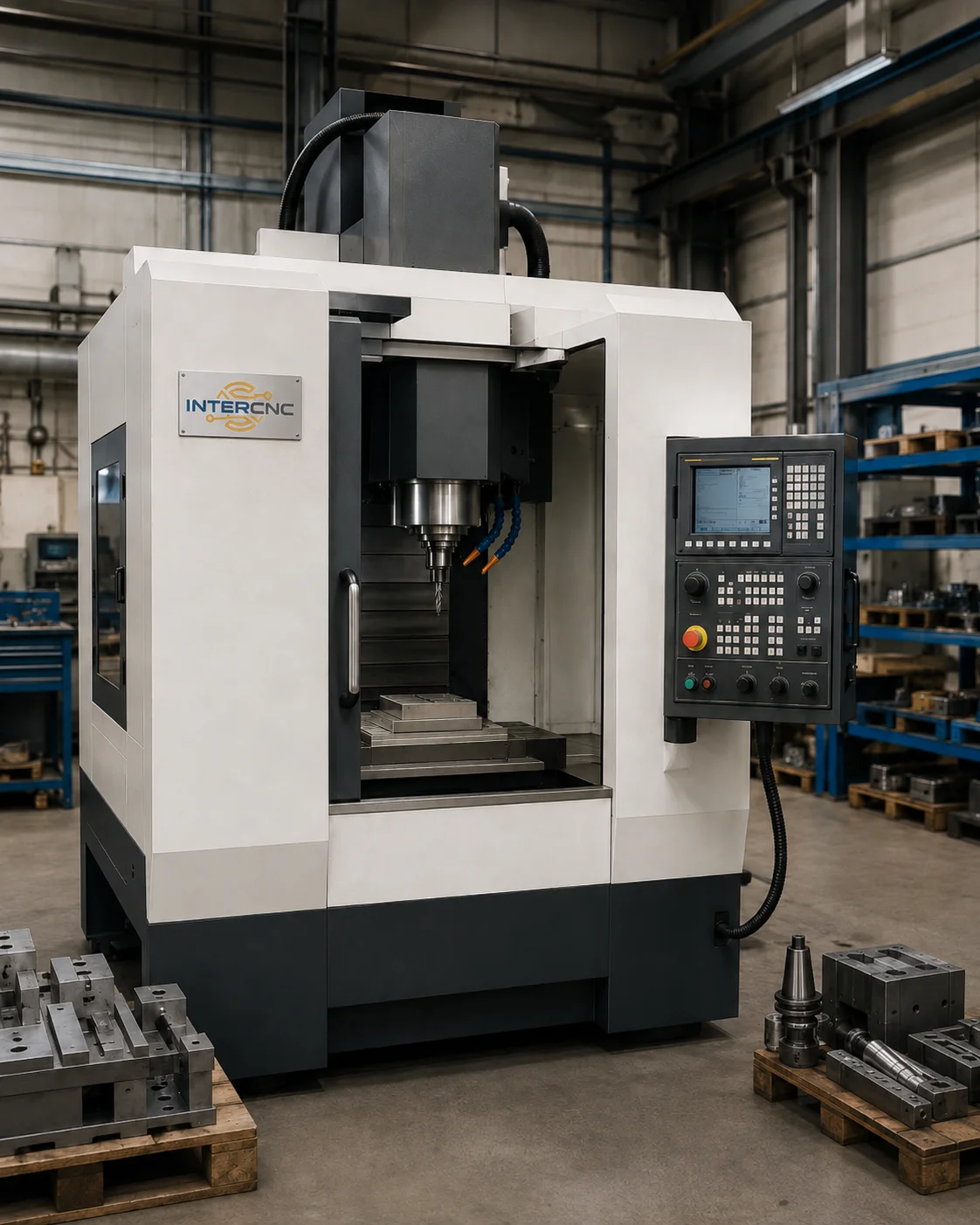 centro de usinagem CNC em ambiente industrial metalmecânico
